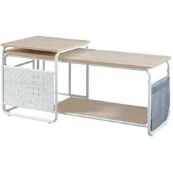 Helloshop26 - Graues ineinander schiebbares TV-Möbel- und Beistelltisch-Set