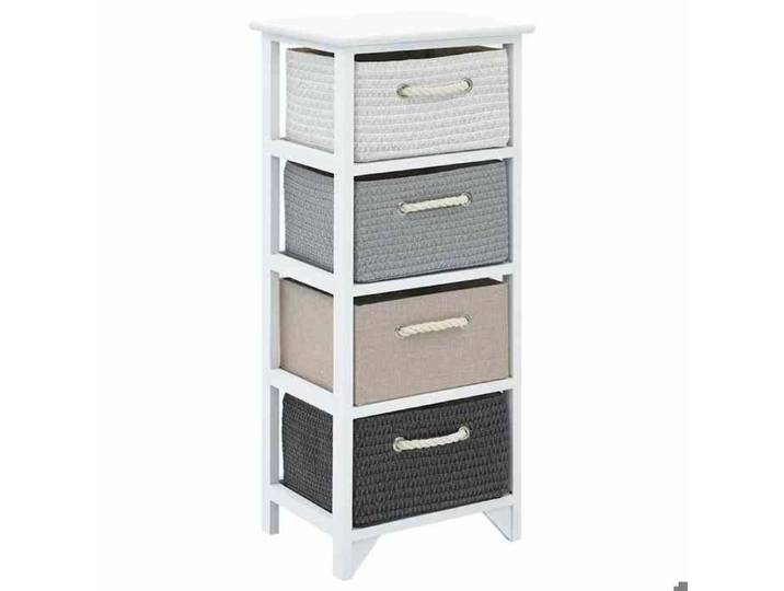 “Winter Sale TOP Buffet bahut Blanc - Armoire de rangement 4 tiroirs Bois PRO14959