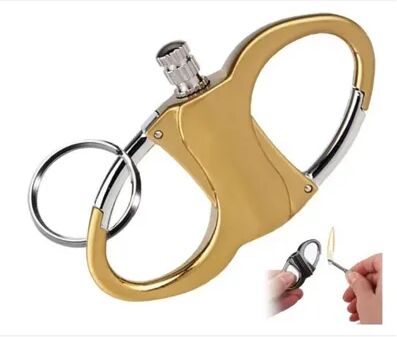 Inspire Daily Merch Waterproof Permanent Match Keychain Fire Starter For Camping & Emergency Use glod