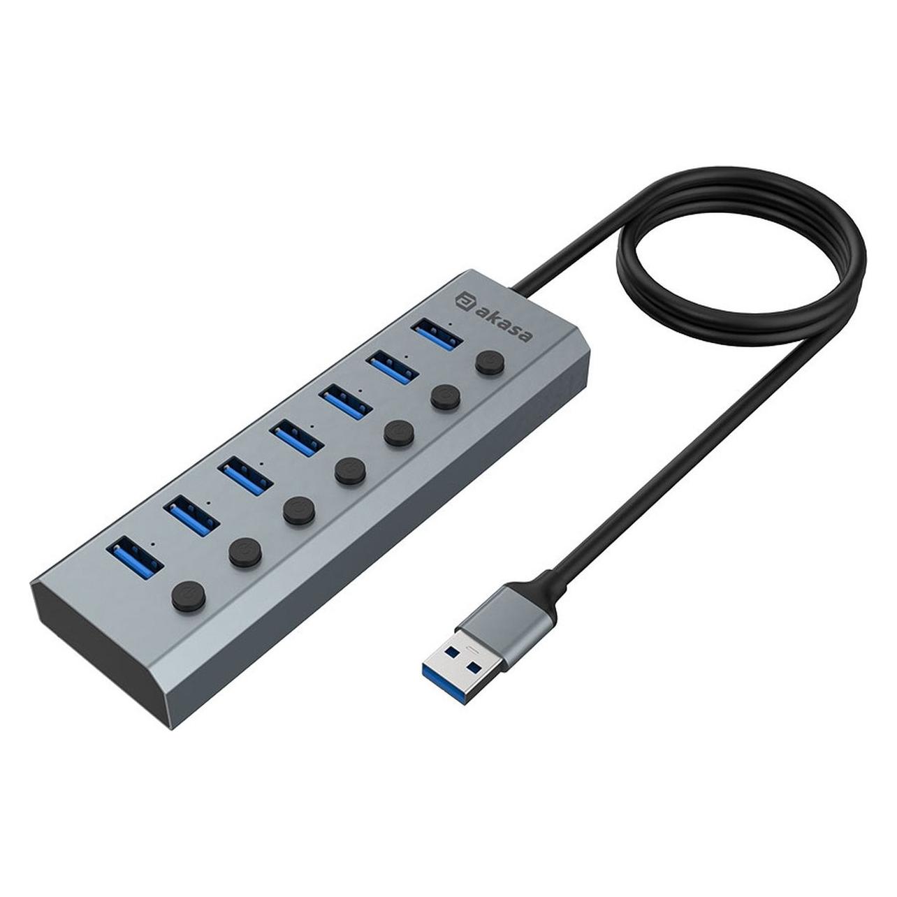 Akasa Connect 7 IPS - USB Hub (USB-A, 7 Ports) (AK-HB-21BKCM)