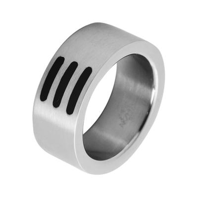 Fingerring AKZENT "Lian, langlebig" Gr. 72, silber (silberfarbig), Fingerringe, Herren, 72, Edelstahl, Fingerring