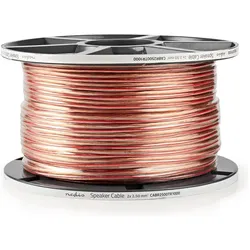 Nedis Lautsprecherkabel 2x 2.50 mm2 Kupfer 100.0 m rund PVC Transparent - Verlä (100 m, 2.50 mm2), Lautsprecherkabel, Transparent