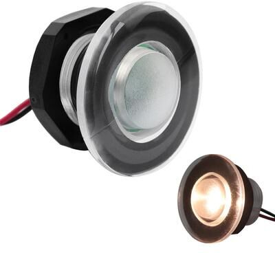 Inspired Deals LED Round Walkway Deck Light For RV, Yacht & Outdoor Path Lighting white Light