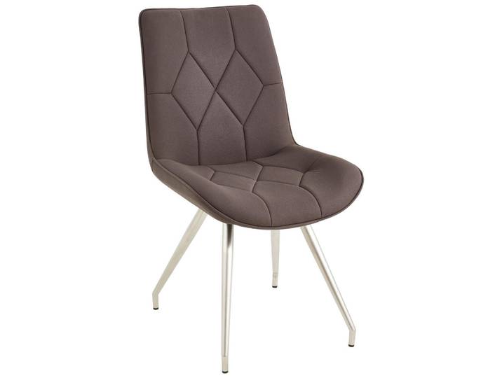 Novel Stuhl, Edelstahl, Dunkelbraun, Metall, Rundrohr, 51x89x66 cm, Esszimmer, Stühle, Esszimmerstühle, Vierfußstühle