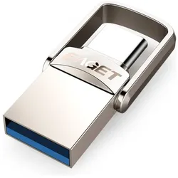 Eaget USB-A 3.1 / USB-C FlashDrive CU20, 64Gb (64 GB, USB-A, USB-C), USB Stick, Silber