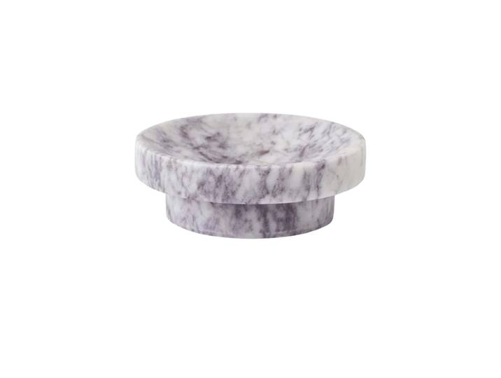 Handgefertigte, luxuriöse Seifenschale „Porto“ aus Marmor, Prunus Weissgrau marmoriert Aquanova