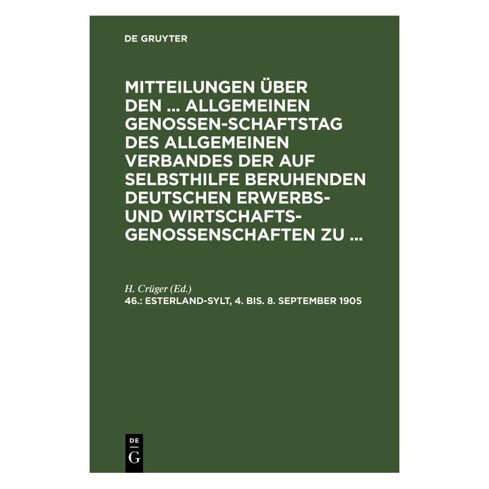 De Gruyter Esterland-Sylt, 4. bis. 8. September 19 (Deutsch, Hardcover) (66439436)