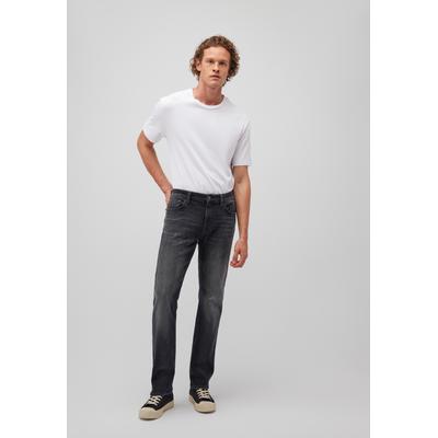 Straight-Jeans MAVI "MARTIN", Herren, Gr. 32, Lang, grau (schwarz smoke comfort), 86% Baumwolle, 12% Polyester, 2% Elasthan, gerade lang, Jeans Straight-Jeans, Straight Jeans
