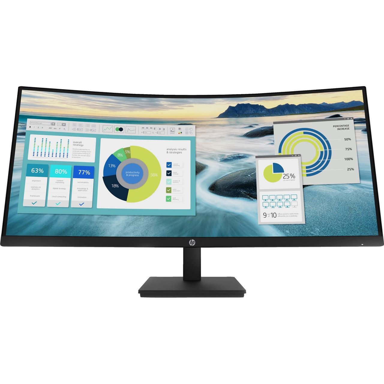 34" (86,36cm) HP Curved P34hc G4 schwarz 3440x1440 1x DisplayPort 1.2 / 1x HDMI 2.0 / 1xUSB-C mit DisplayPort 1.2