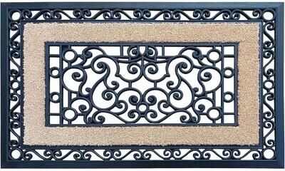 A1 Home Collections Natural Coir and Rubber Modern Indoor/Outdoor Grill Doormat