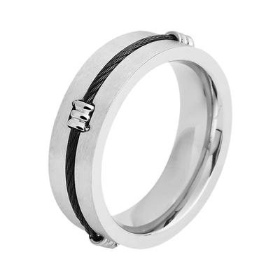 Fingerring AKZENT "Medardo, silberfarbig, langlebig" Gr. 64, silber (silberfarbig), Fingerringe, Herren, 64, Edelstahl, Fingerring