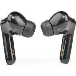 Nedis Vollständig drahtlose Kopfhörer Bluetooth max. Batteriespielzeit: 5 Std Berührungssteue (ANC, 5 h, Kabellos), Kopfhörer, Schwarz