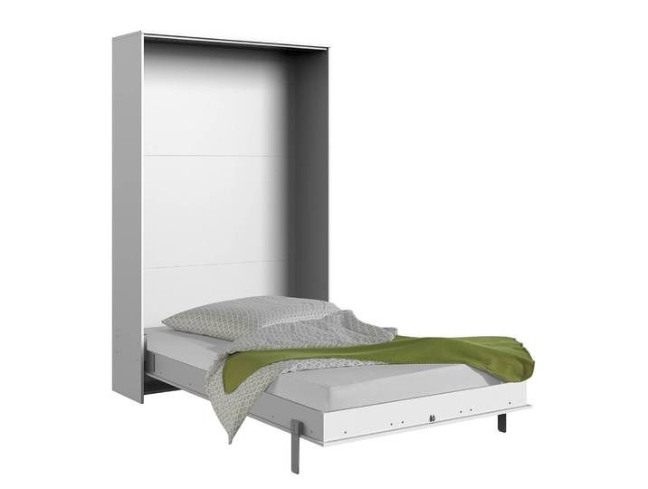 Klappbett - vertikal 120 x 200cm Spanplatte, foliert Weiß/Weiß