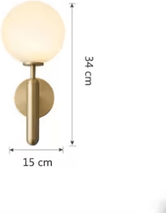 Inspire Curations Nordic Gold Glass LED Wall Sconce model 3 without Bulb