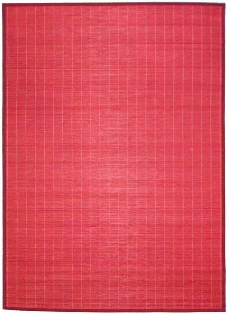 Bamboe Vloerkleed Loper Rood - Rechthoekig Boho Design voor de Woonkamer