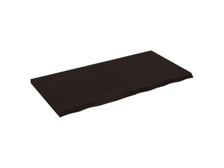 HEFZGDB Massivholz Eiche Tischplatte Dunkelbraun 120x60x(2-4) cm mit behandelter Oberfläche und Naturkante – Vielseitige Ersatztischplatte für Tischauffrischung, faltbar
