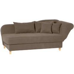 RECAMIERE mit Armteil rechts klappbar Katia Bezug Veloursstoff Buche natur / sahara