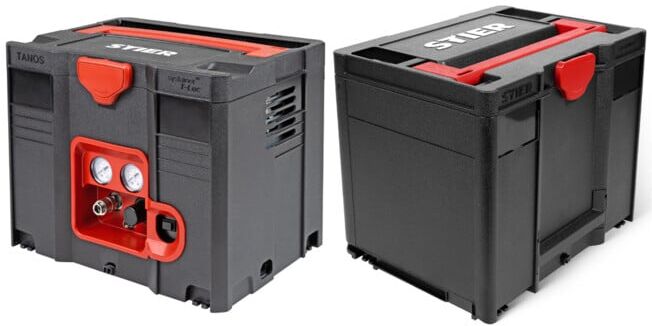 Set STIER Systainer-Kompressor SKT 160-8-6 ölfrei + Systainer³ IV Black Edition