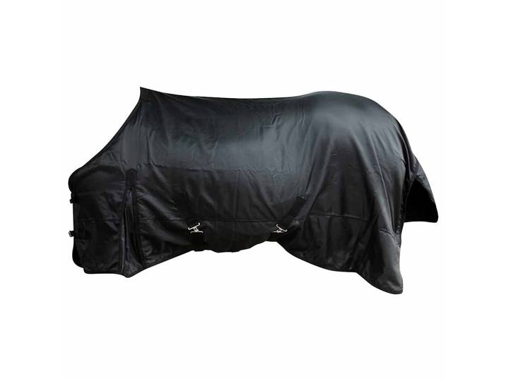 vidaXL Fleecedecke Pferdedecke doppelschichtig + Kreuzbegurtung 125cm schwarz