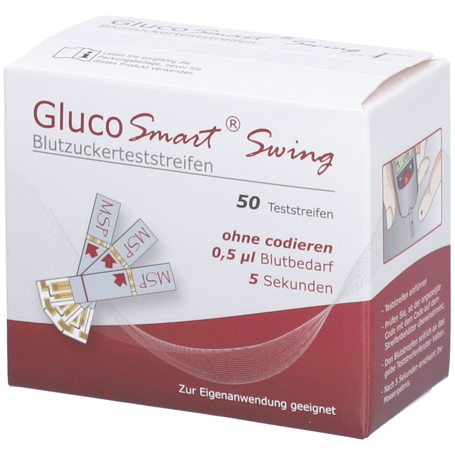 Glucosmart Swing Blutzucker Teststreifen 50 St