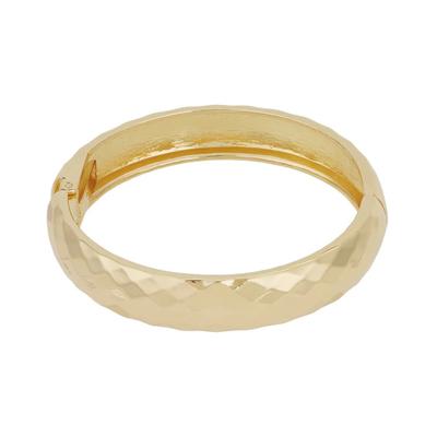 Armreif ADELIA´S "Armband Armreif in Goldoptik mit facettierter Oberfläche", gold (goldfarben), Armbänder, Damen, Materialmix, Armreif, Modischer Modeschmuck mit markant facettierter Oberfläche