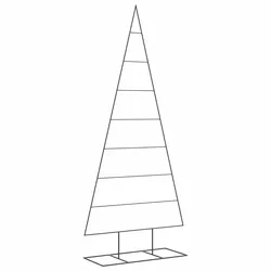 vidaXL Metall-Weihnachtsbaum zum Dekorieren Schwarz 210 cm
