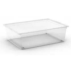 PROREGAL Mega Deal 2x Mehrzweck Aufbewahrungsbehälter HIPPO mit Deckel, HxBxT 16x55x39cm, 27 Liter, Transparent, Behälter, Box, Aufbewahrungsbehälter