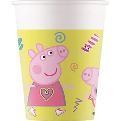 Procos - Peppa Wutz - Pappbecher (gelb, 200ml, 8 Stück)