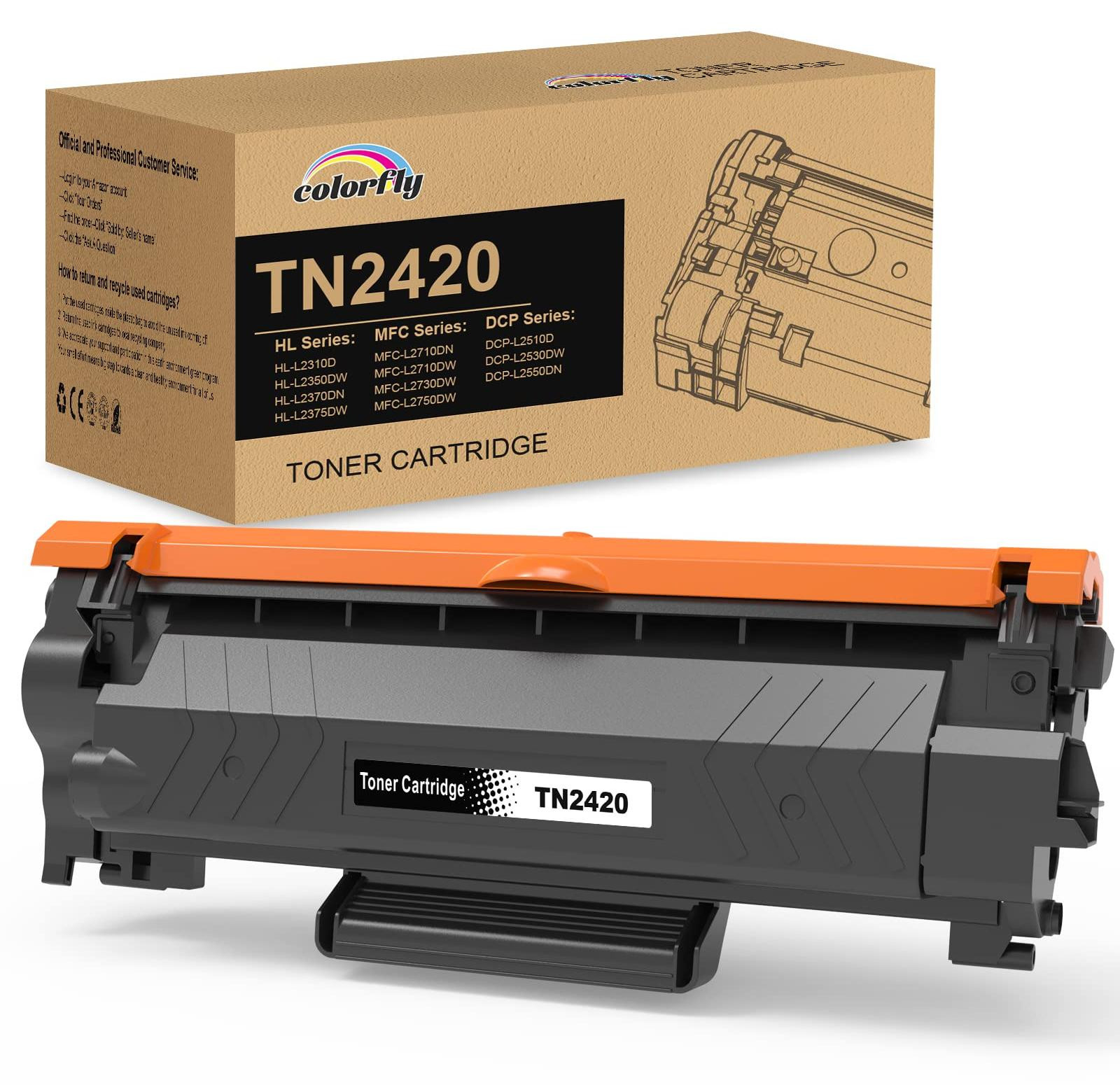 Colorfly TN2420 TN-2420 TN2410 TN-2410 tonercartridges met chip compatibel met Brother MFC L2710DW, MFC-L2710DN, HL-L2350DW, HL-L2310D, DCP-L2530DW, MFC-L2750DW, DCP-L2510D
