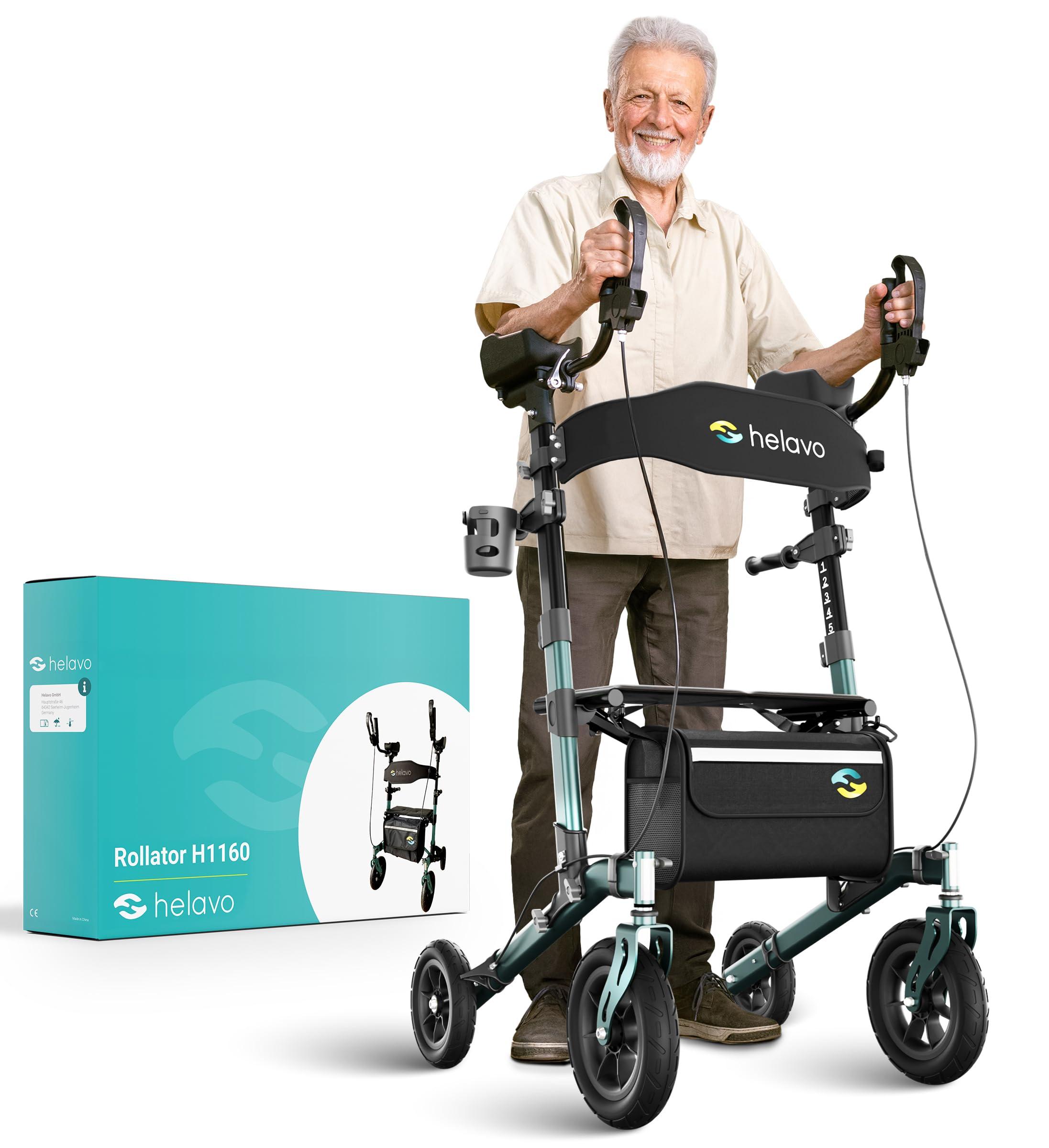 Rollator als Stehhilfe - Grün - Mit PolyurethanReifen - Modell H1160-eu