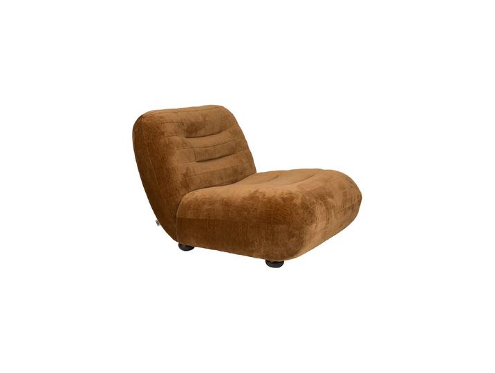 Design Loungesessel „Wyatt“ Samtbezug Cognac Dutchbone