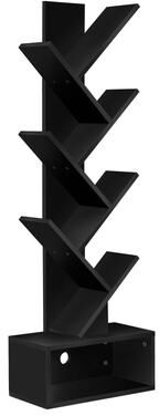 Sorbus 7 Tier Tree Bookshelf with Storage Shelf, Cable Access, and Non-Slip Pads
