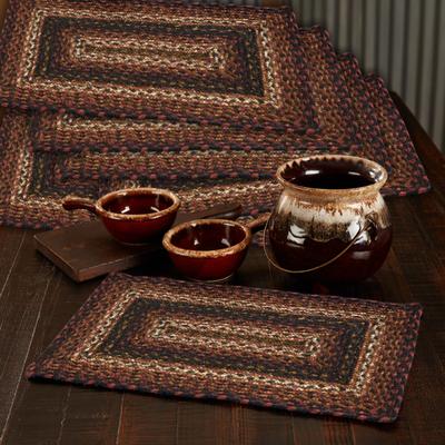 VHC Brands Beckham Jute Rect Placemat Set of 6 12x18