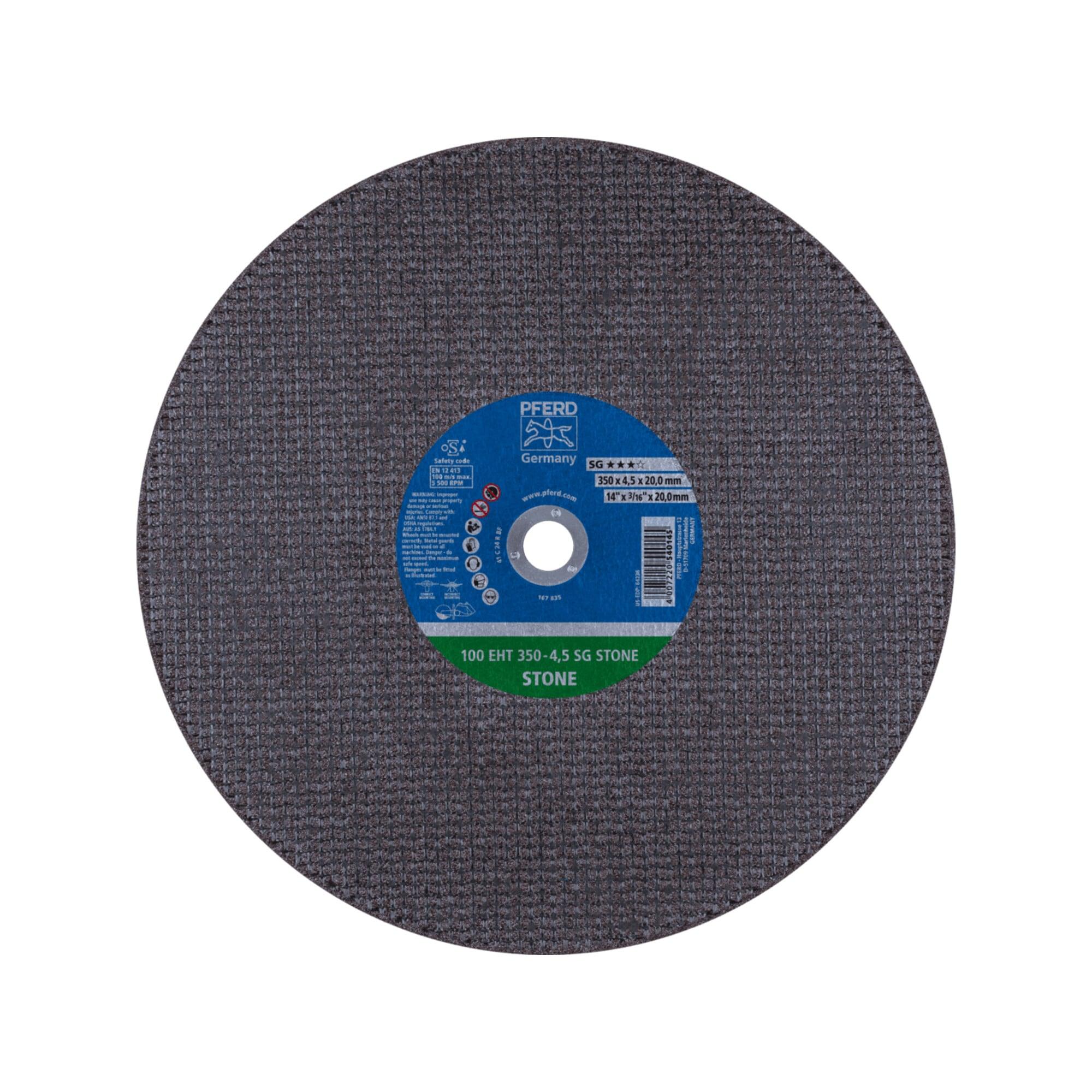 PFERD TOOLS Trennscheibe Trennschleifer EHT 350x4,5x20mm SG STONE für Stein (100 m/s) (61629520)