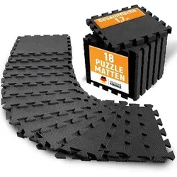 NEOLYMP Bodenschutzmatte Fitness 10mm extra dicke Trainingsmatte, Größe 32 x 32 x 1 cm in Schwarz 1817