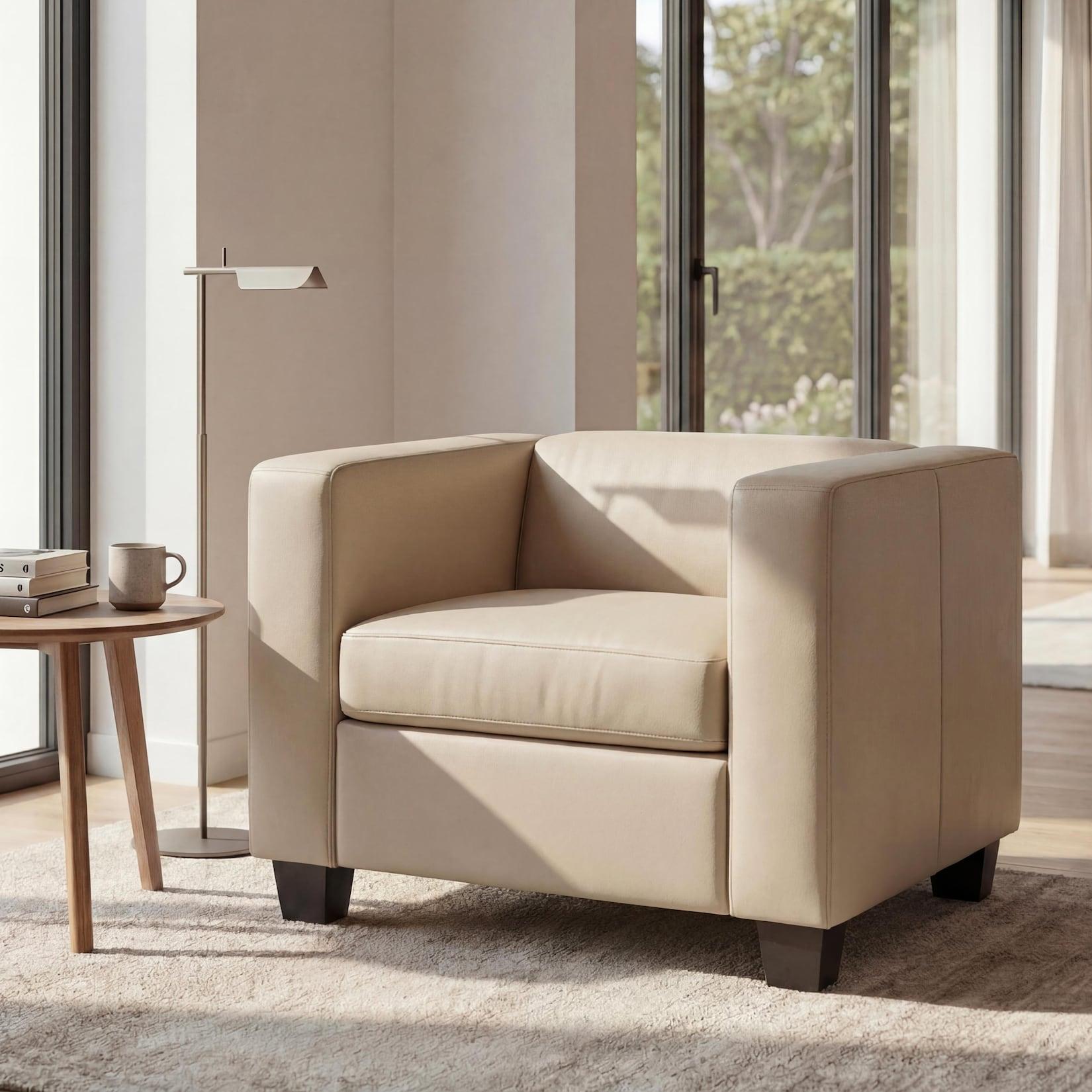 Sessel Lille ~ Leder, creme