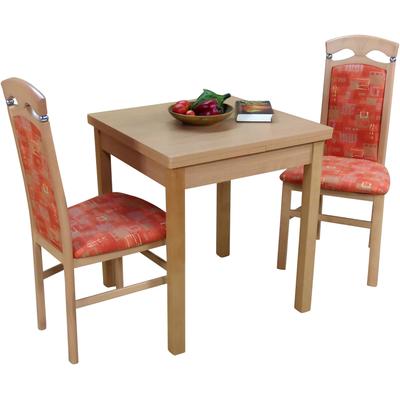 Essgruppe "3tlg. Tischgruppe", bunt (buche, nachbildung, bunt, buche, nachbildung), B:44cm H:94cm T:46cm, 100% Baumwolle, HOFMANN LIVING AND MORE, Sitzmöbel-Sets, Essgruppe, Stühle montiert