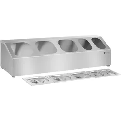 Royal Catering GN Aufsatzbord Mit Deckel Gastronorm Behälter Gestell Edelstahl 6 Teilig, Speisewärmer, Silber