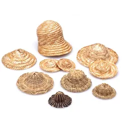 Strohhüte-Sortiment, 4–10 cm, 10 Stück