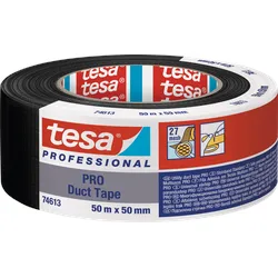 TESA 74613 SW - Gewebeband tesa PRO, 50 m x 50 mm, schwarz