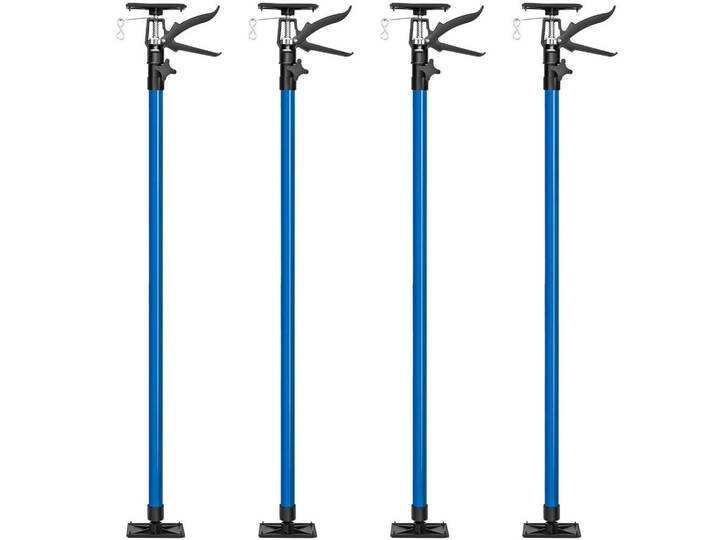 tectake Teleskopstützen 4er Set, mit Schnellspannsystem, blau, Blau, Freizeit & Co, Heimwerken