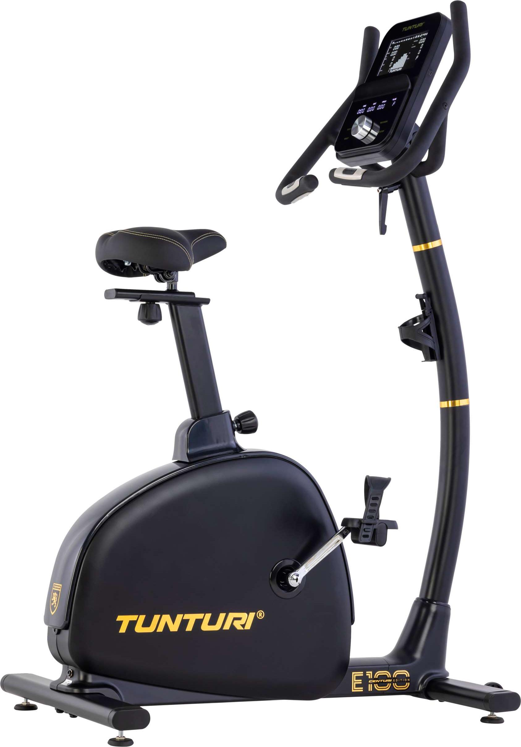 Tunturi Centuri E100 Heimtrainer - Ergometer - Bluetooth AI Monitor - Fitnessbike mit 48 Widerstandsstufen - Komfort Plus Sattel - Multigrip Lenker