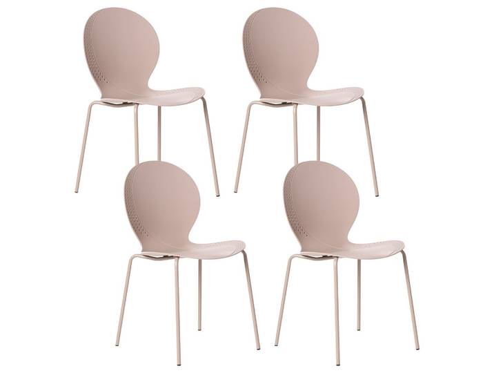 GARTENSTUHL 4er-Set stapelbar Beige Milos