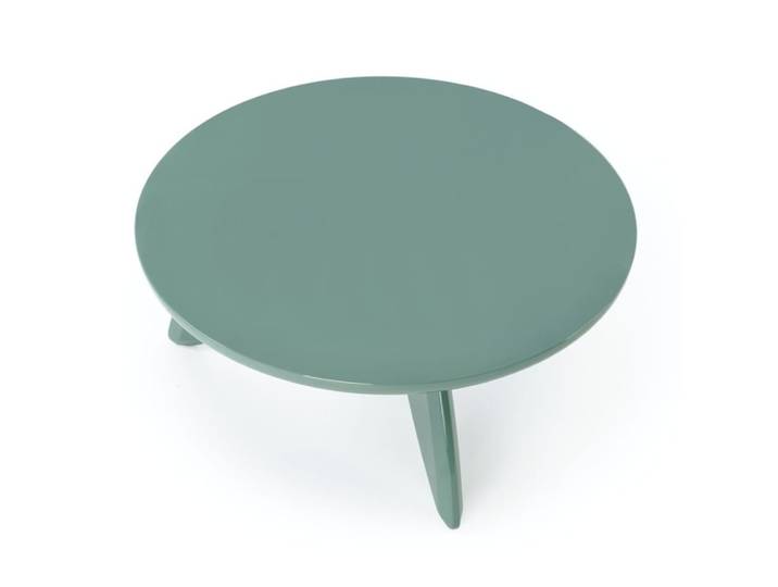 Table basse ronde laquée bleu clair 80cm