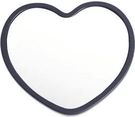 Inspire Curations Heart Shaped Mini Makeup Mirror Cute Portable Handheld Beauty Mirror black
