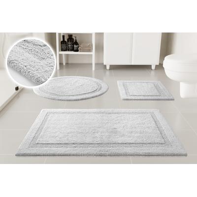 Badematte OTTO HOME "Meellor", grau (weiß), H:20mm, Baumwolle, Badematten, Badematte, Badteppich, getuftet, modern, Uni, antirutsch, flauschig, Baumwolle