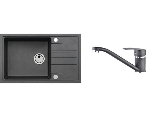 Alveus Sets - Spüle-Set Intermezzo 130 und Armatur Nina, carbon SETA015