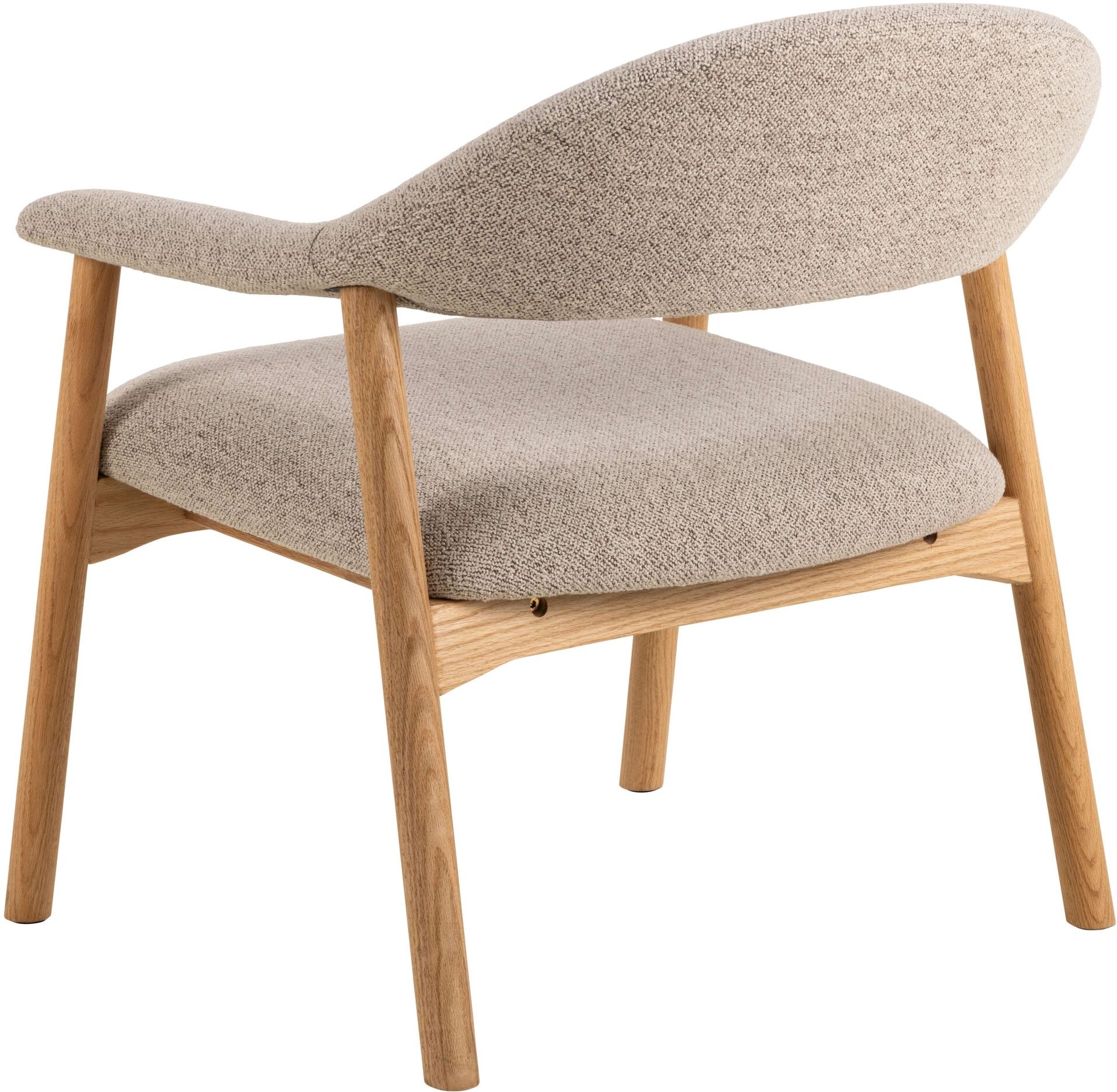 Loungesessel ACTONA GROUP "Addi", beige, B:70cm H:76cm T:70,5cm, 96% Polyester, 4% Acryl, Sessel, Loungesessel, Gepolstert, Stoff-Bezug, mit Armlehnen, Eichenbeine