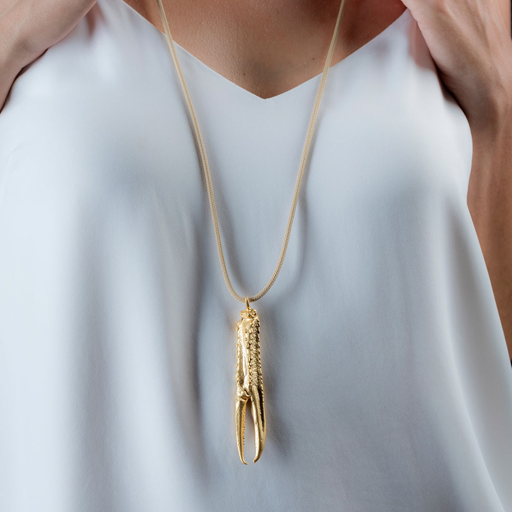 Shabama Collana Tuent Cool Beige #oro glitter