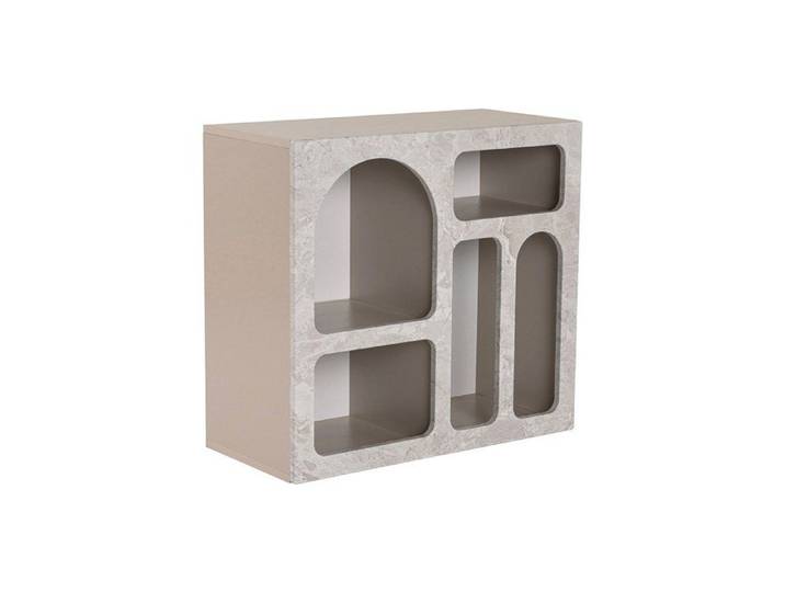 Console avec 5 niches - Effet marbre gris - LUELA